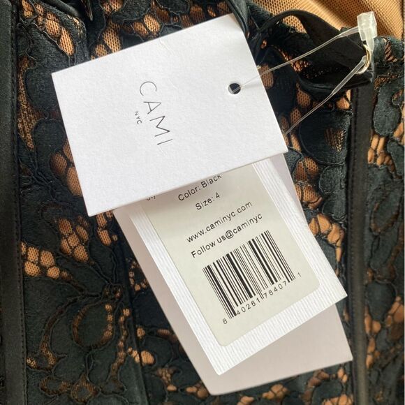 Cami NYC Anne Corded Lace Bodysuit Black bustier boned top corset Revolve 4 - Picture 10 of 11